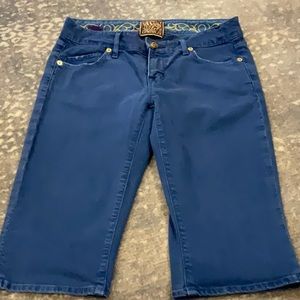 RICH AND SKINNY JEAN SHORTS BLUE TIGHT FITTING